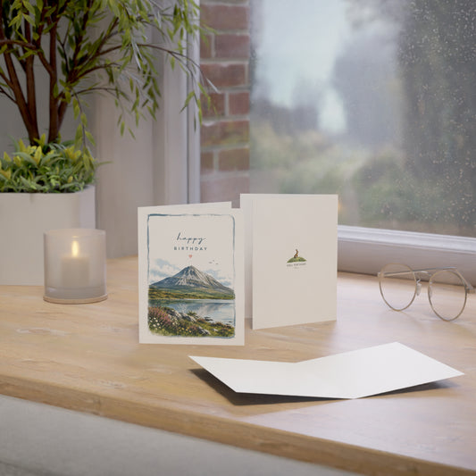 Birthday Mount Errigal Landscape Greeting Card — Scenic Happy Birthday Note (1/10/30/50 pcs)