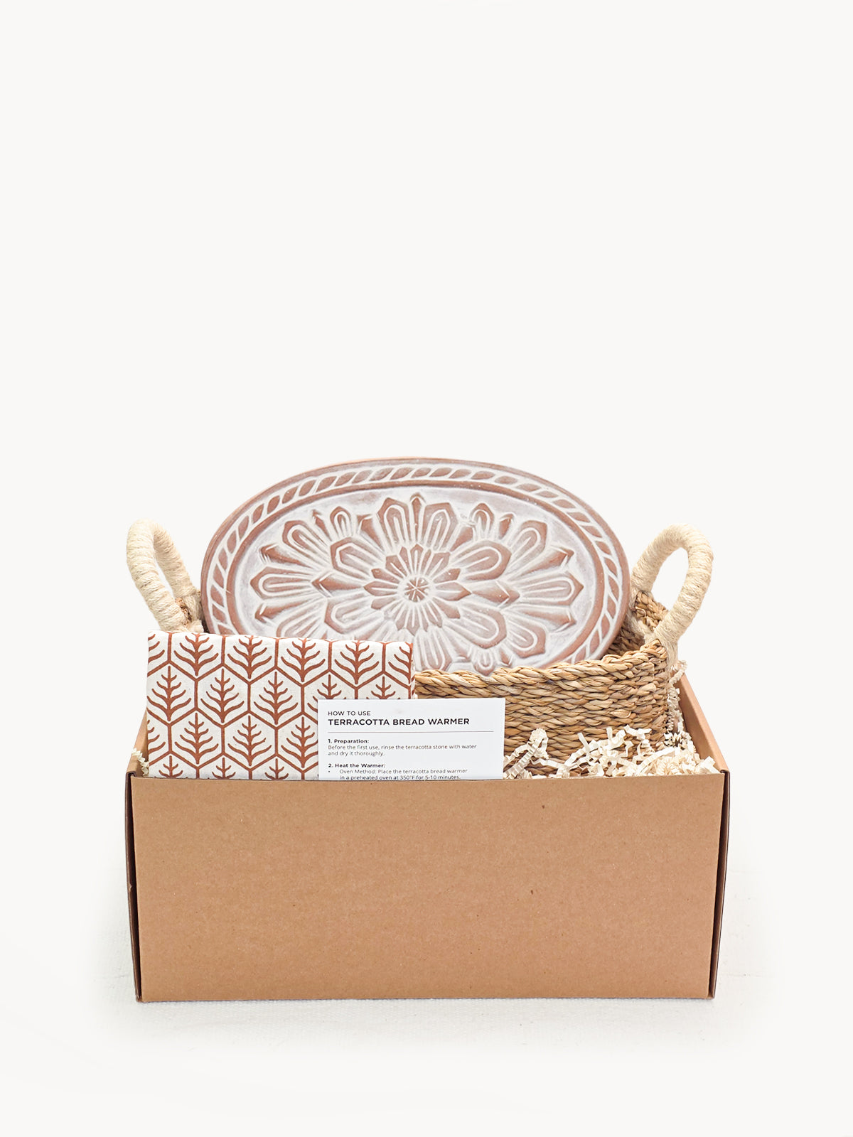DC-KORISSA bread warmer and basket gift set with floral design, includes a tea towel and gift box, perfect for serving bread.