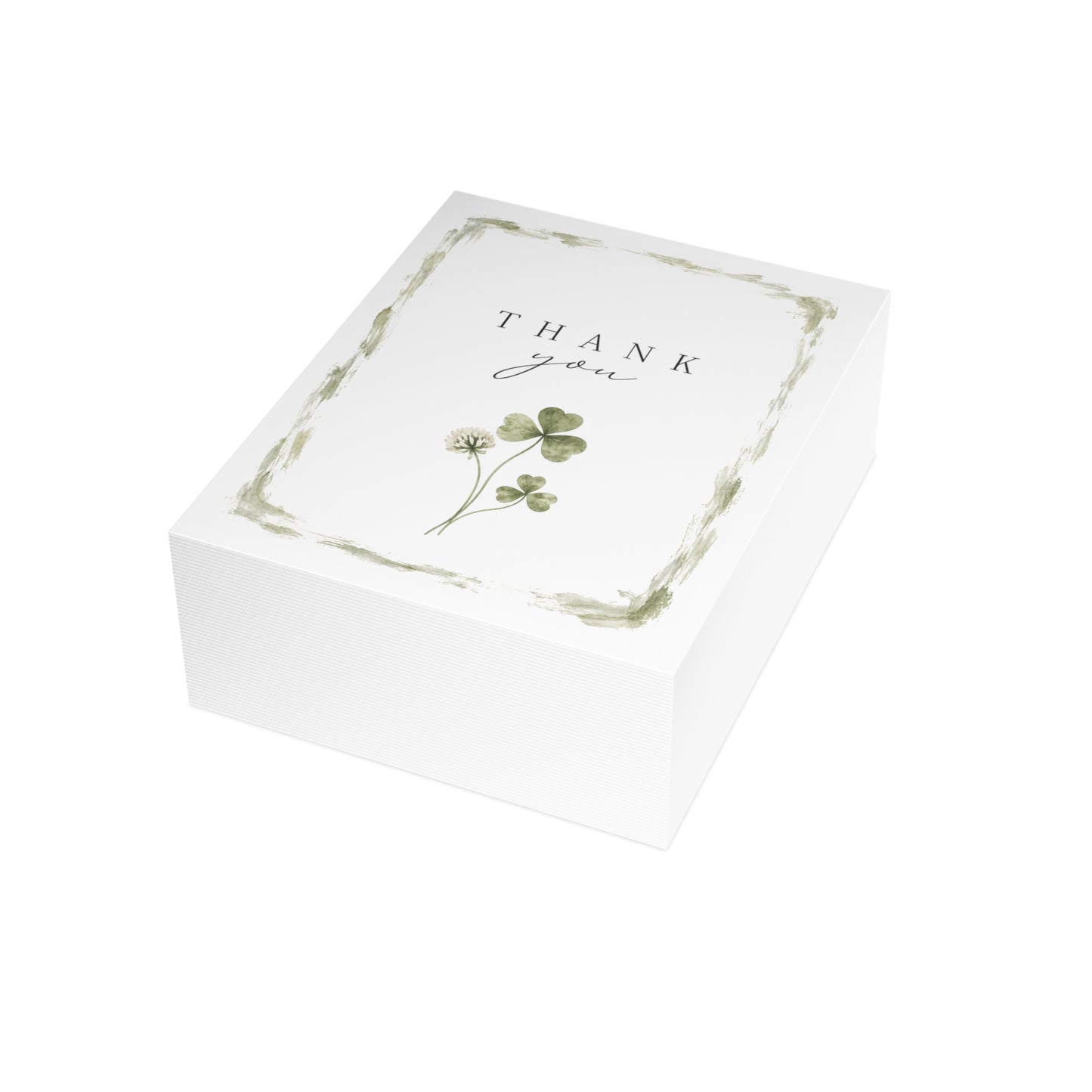 Thank You Greeting Cards — Botanical Clover Design (1/10/30/50 Pack)