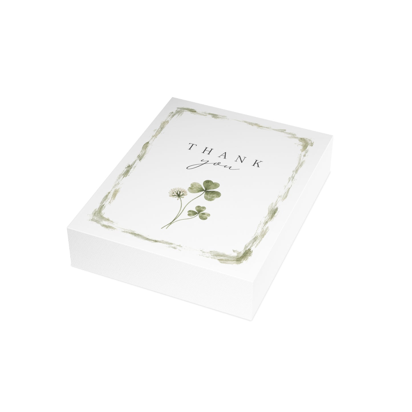 Thank You Greeting Cards — Botanical Clover Design (1/10/30/50 Pack)