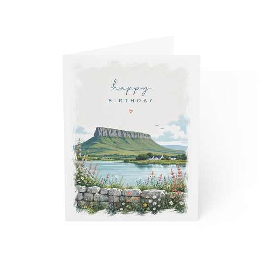 Benbulbin Mountain Scenic 'Happy Birthday' Greeting Card — Hilltop Hare House Landscape