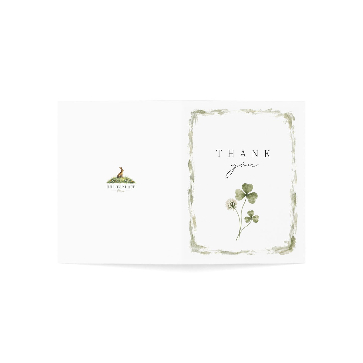 Thank You Greeting Cards — Botanical Clover Design (1/10/30/50 Pack)