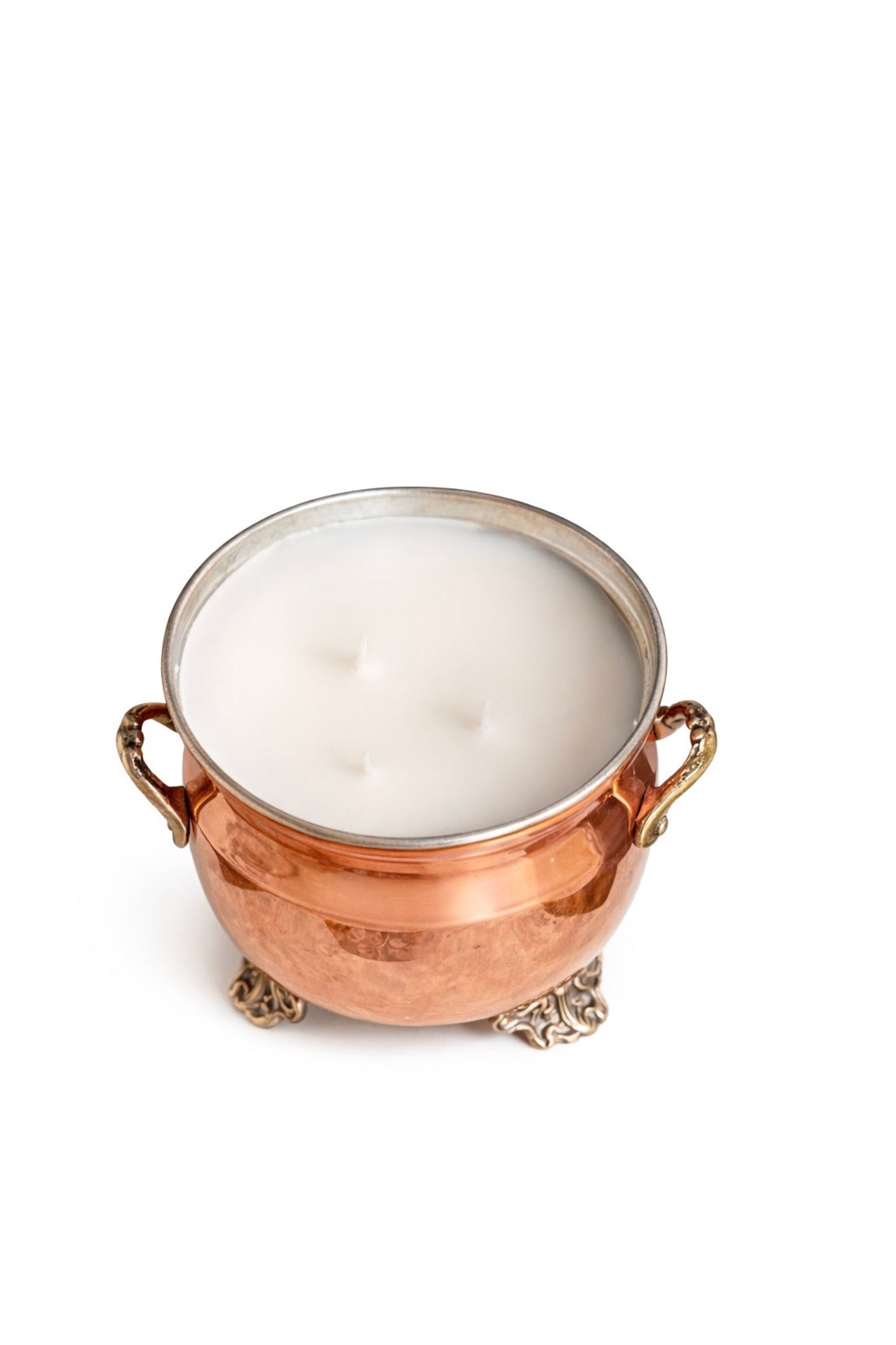 DC-Powered Vintage French Inspired Grapefruit Mint Jardinière Candle with decorative ceramic container and botanical details.
