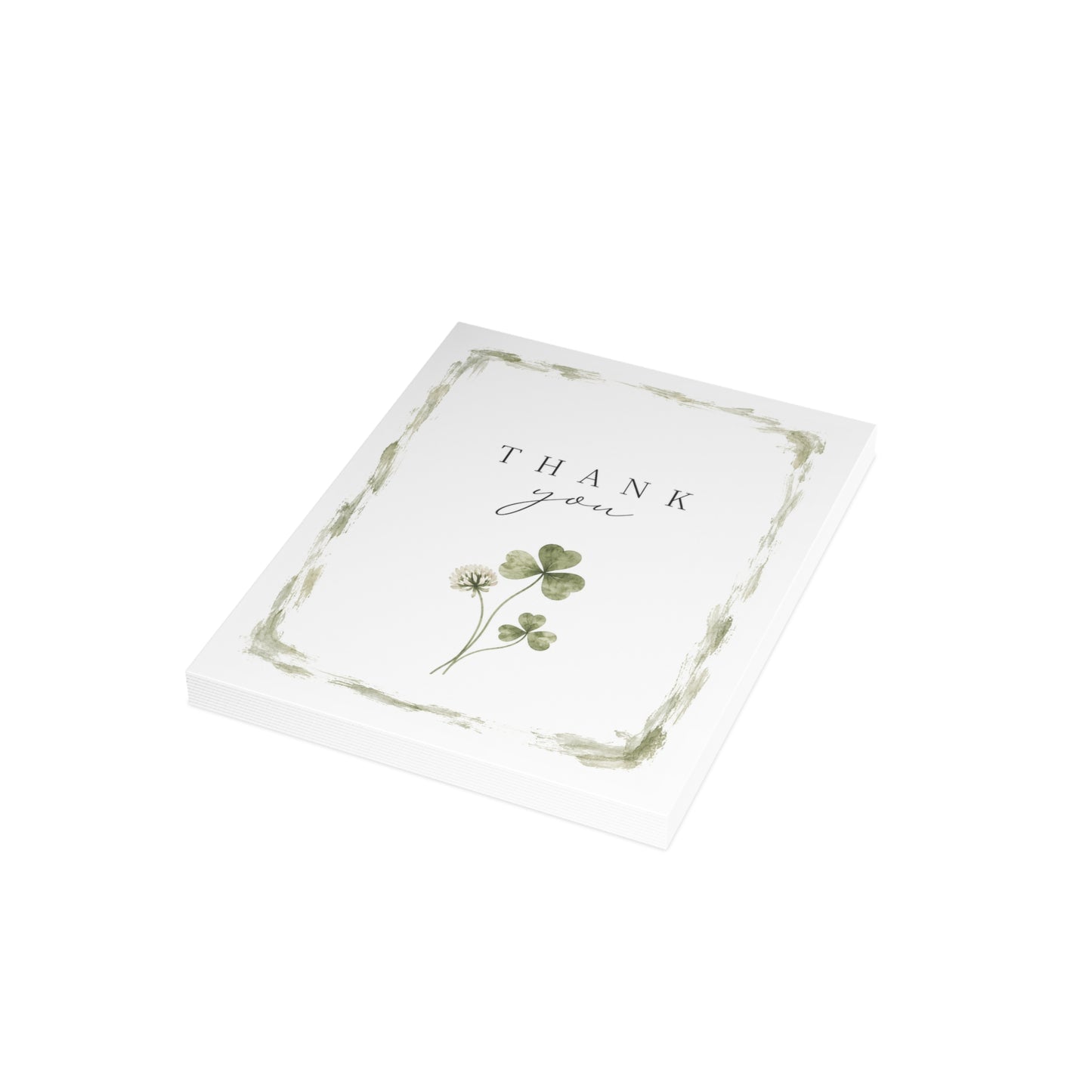Thank You Greeting Cards — Botanical Clover Design (1/10/30/50 Pack)