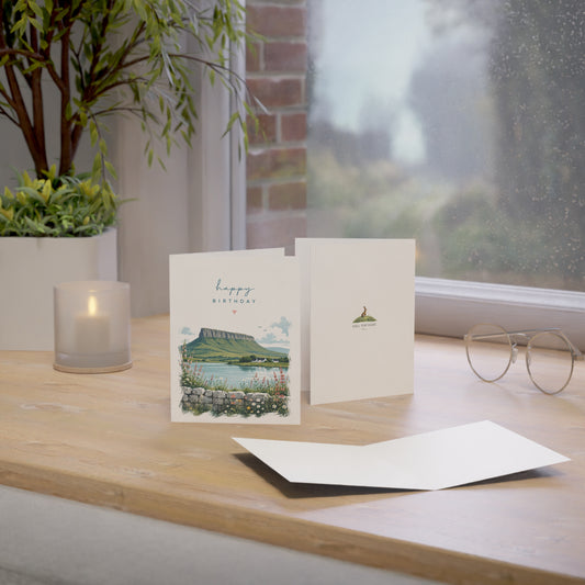 Benbulbin Mountain Scenic 'Happy Birthday' Greeting Card — Hilltop Hare House Landscape