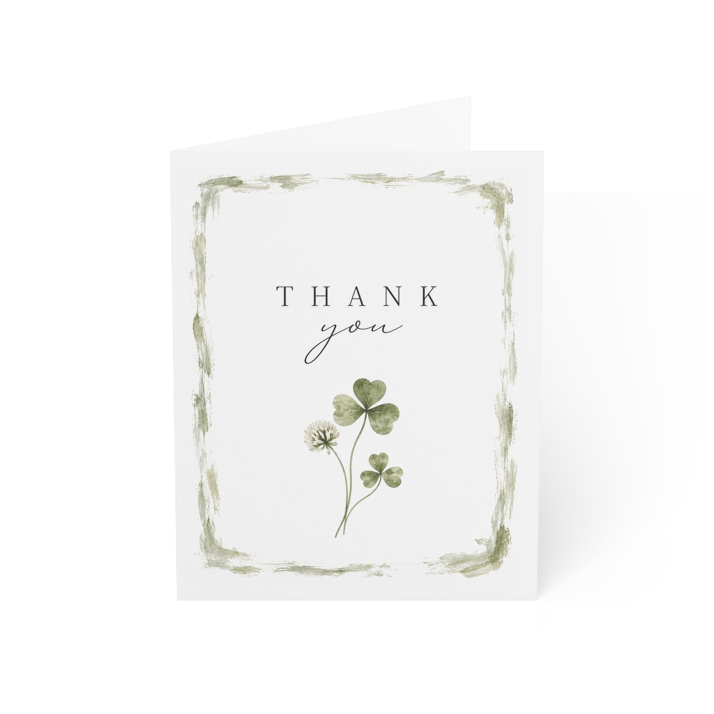 Thank You Greeting Cards — Botanical Clover Design (1/10/30/50 Pack)
