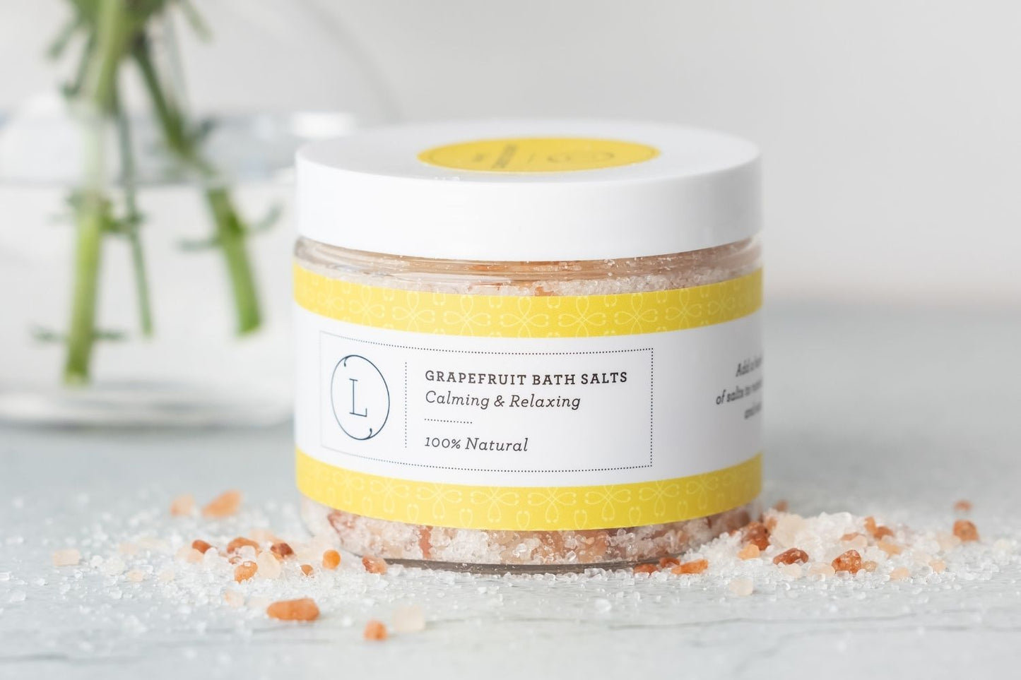 DC-Lizush congratulations gift basket with natural grapefruit bath salts and celebration-themed gift box for special occasions.