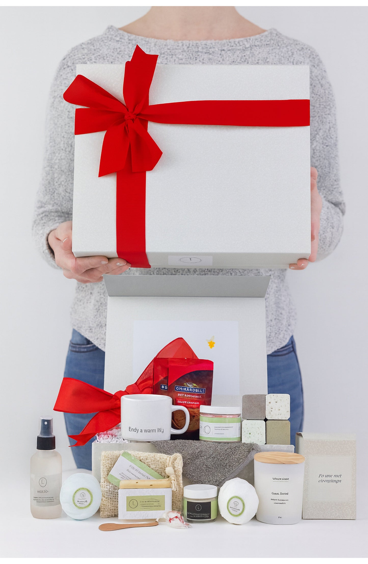 Luxury spa gift set from DC-Lizush featuring soothing products, perfect for sending a big hug to mom on Mother’s Day.