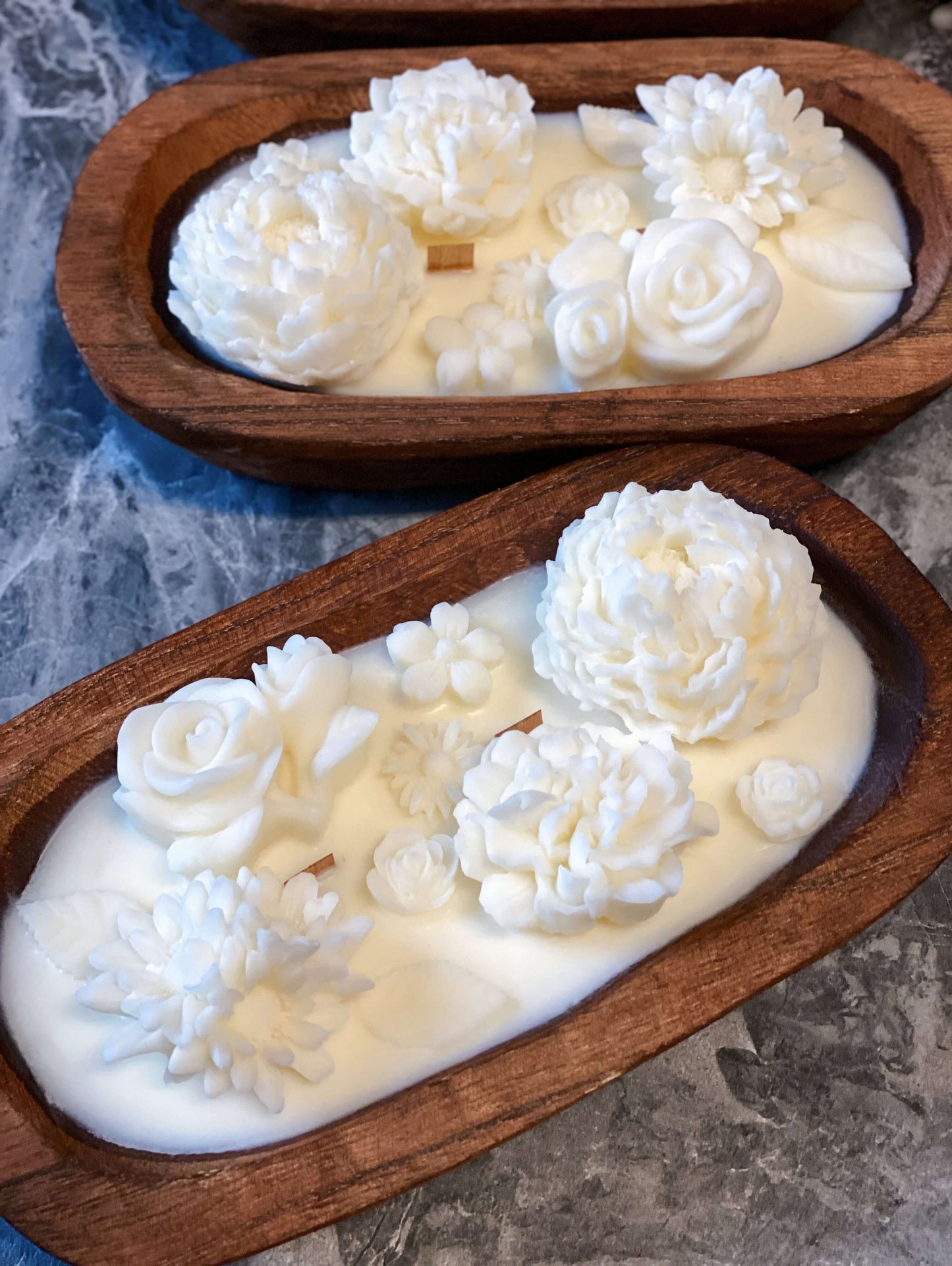 Botanical Garden scented dough bowl candle by DC-Crazy About Candles, featuring a natural botanical design and warm glow.